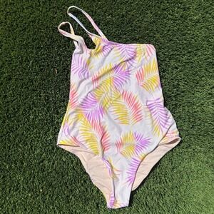 Rip Curl One Shoulder One-Piece Swimsuit Palm Leaf‎ Print